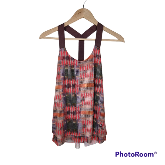 Prana Tops - Prana Multicolored Geometric Tribal Print Tonga Tank Top Sz S Carmine Desert Geo